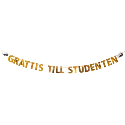 Girlang Grattis Till Studenten Guld