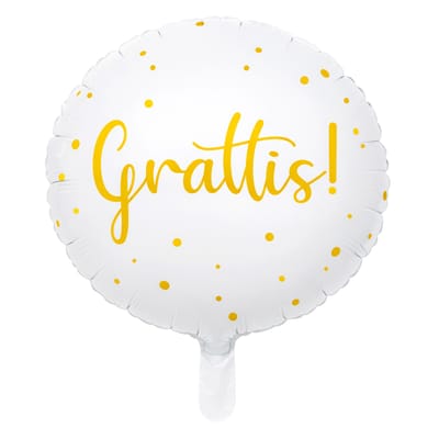 Grattis Student Folieballong Vit