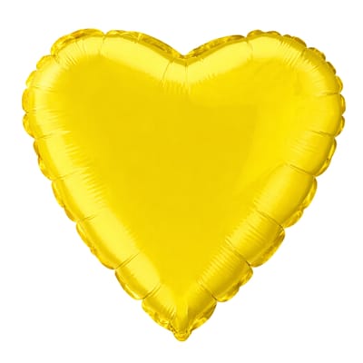 Gul Folieballong Hjärta