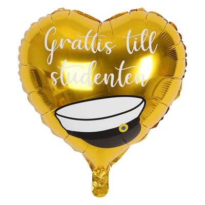 Guld Studentballong med Studentmössa