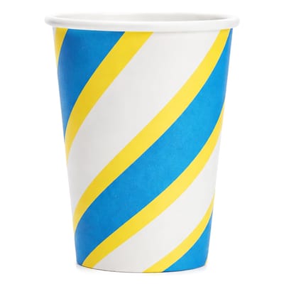 Pappersmuggar Blå/Gul Randiga