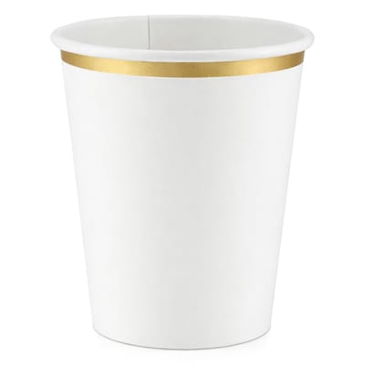 Pappersmuggar Guldkant Vit