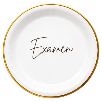 Papperstallrikar Examen Guld/Vit