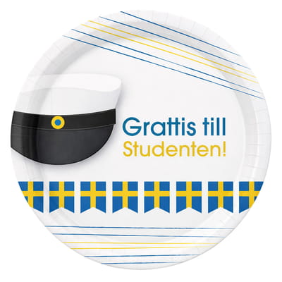Papperstallrikar Grattis Till Studenten