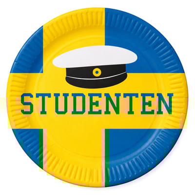 Papperstallrikar Studenten Blå/Gul