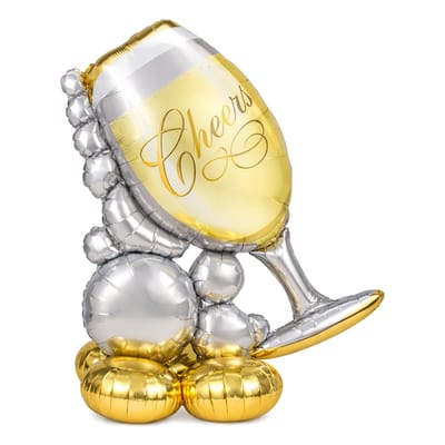 Stor Vinglas Folieballong Stående
