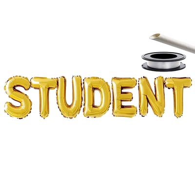 Student Bokstavsballonger Guld