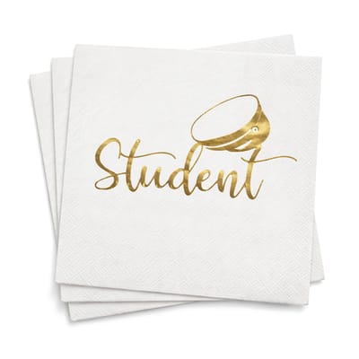 Student Kaffeservetter Studentmössa Guld