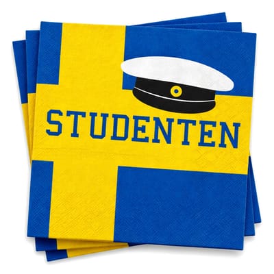Student Servetter Blå/Gul