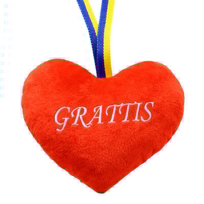 Studenthjärta Röd med Band