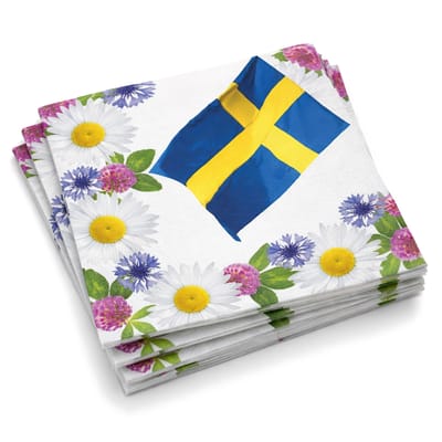 Sverige Servetter med Blommor