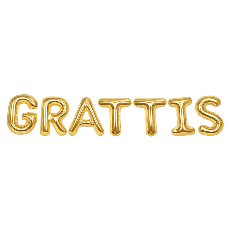 Ballonggirlang Grattis Guld