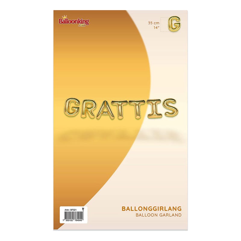 Ballonggirlang Grattis Guld bild 2