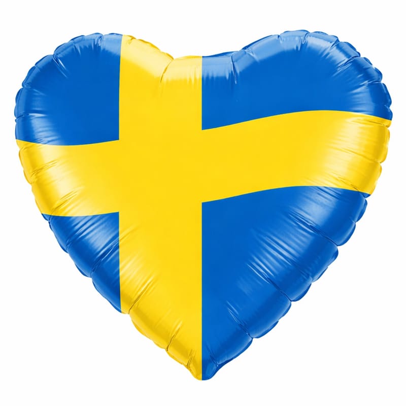Folieballong Sverige Hjärta