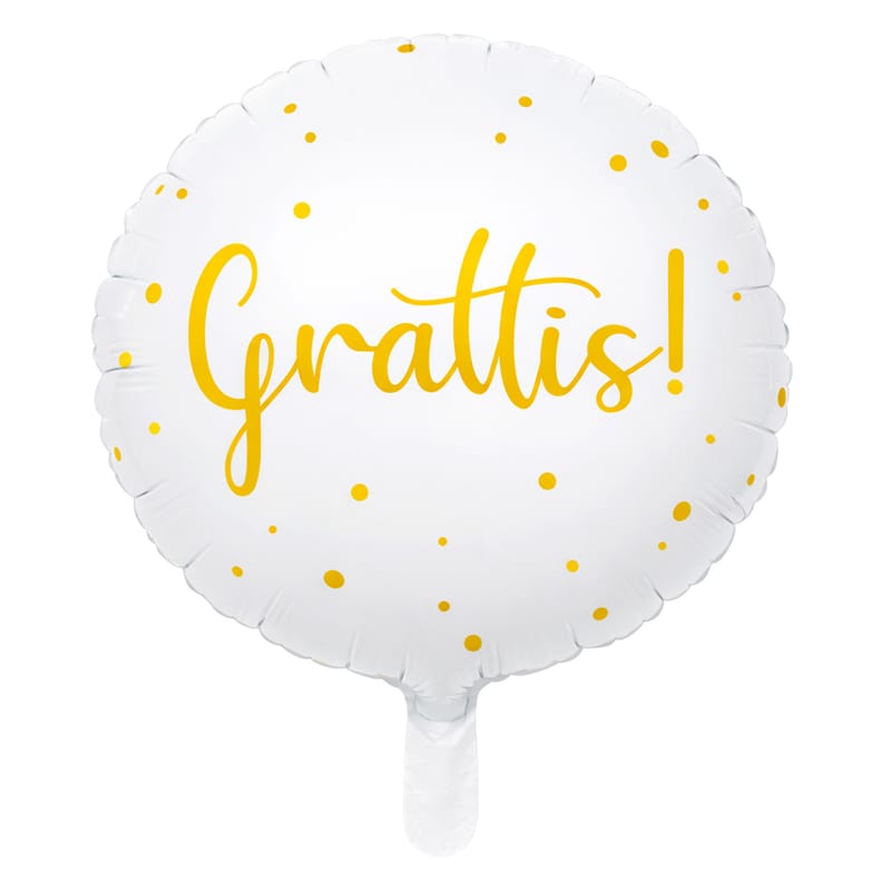 Grattis Student Folieballong Vit