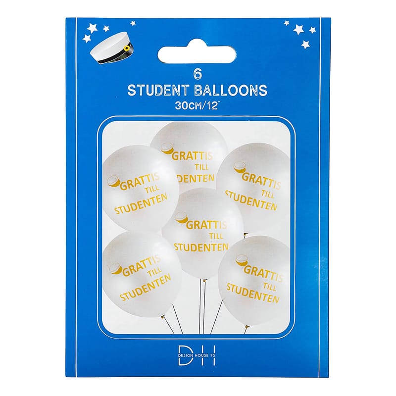 Grattis Till Studenten Ballonger Vita bild 2