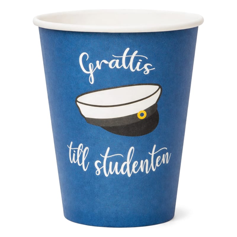 Pappersmuggar Grattis Till Studenten Blå/Vit