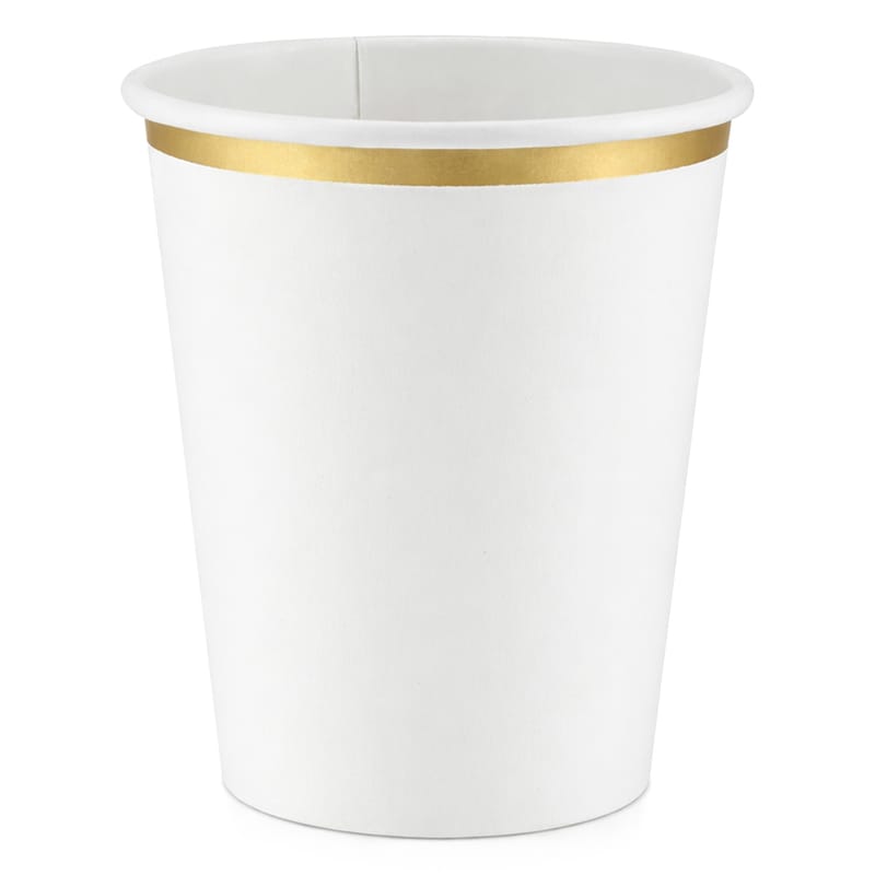 Pappersmuggar Guldkant Vit