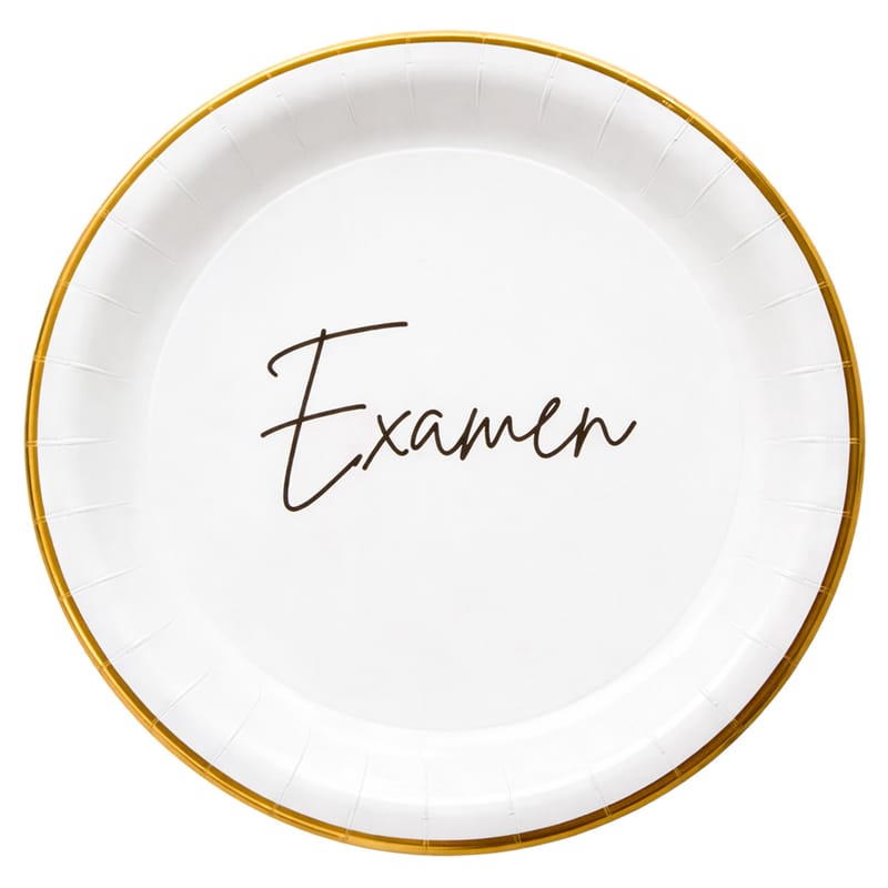 Papperstallrikar Examen Guld/Vit