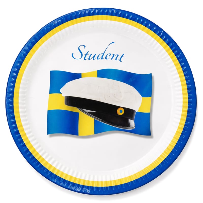 Papperstallrikar Mössa & Flagga