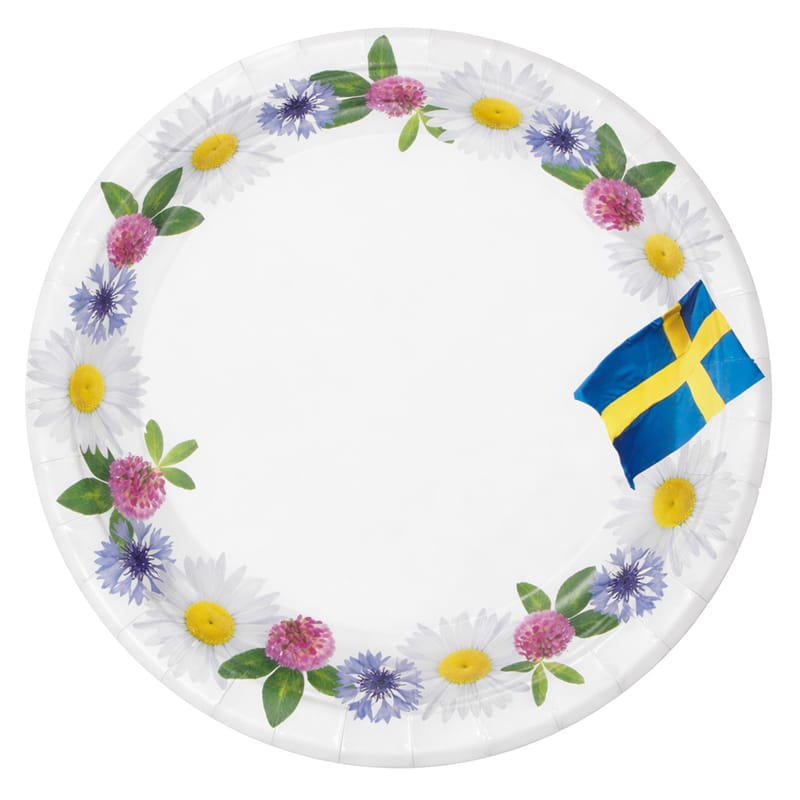 Papperstallrikar Sverigeblommor