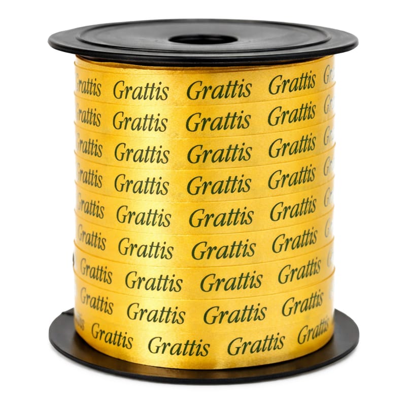 Presentsnöre Grattis Guld