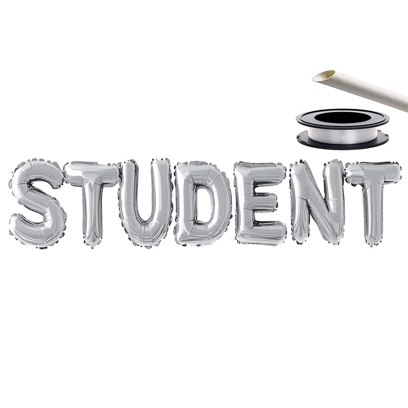 Student Bokstavsballonger Silver