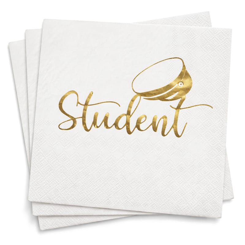 Student Servetter Studentmössa Guld