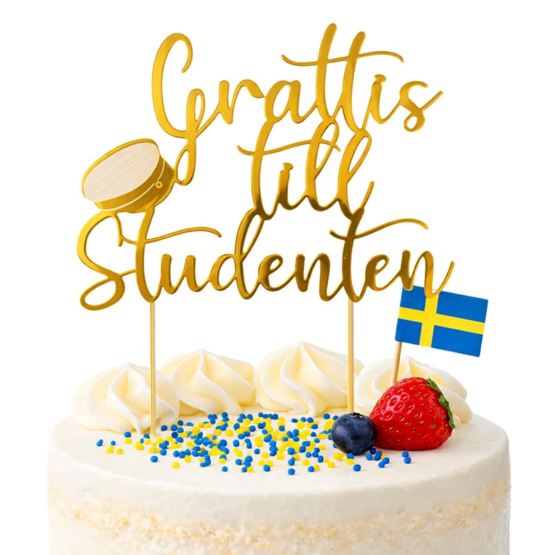 Student Tårtdekoration Grattis Till Studenten