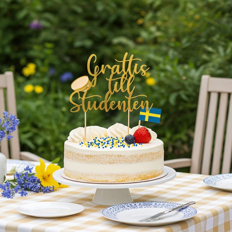 Student Tårtdekoration Grattis Till Studenten bild 2