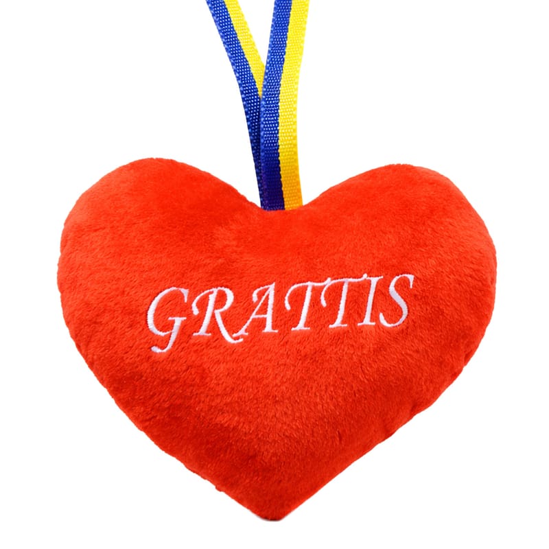 Studenthjärta Röd med Band