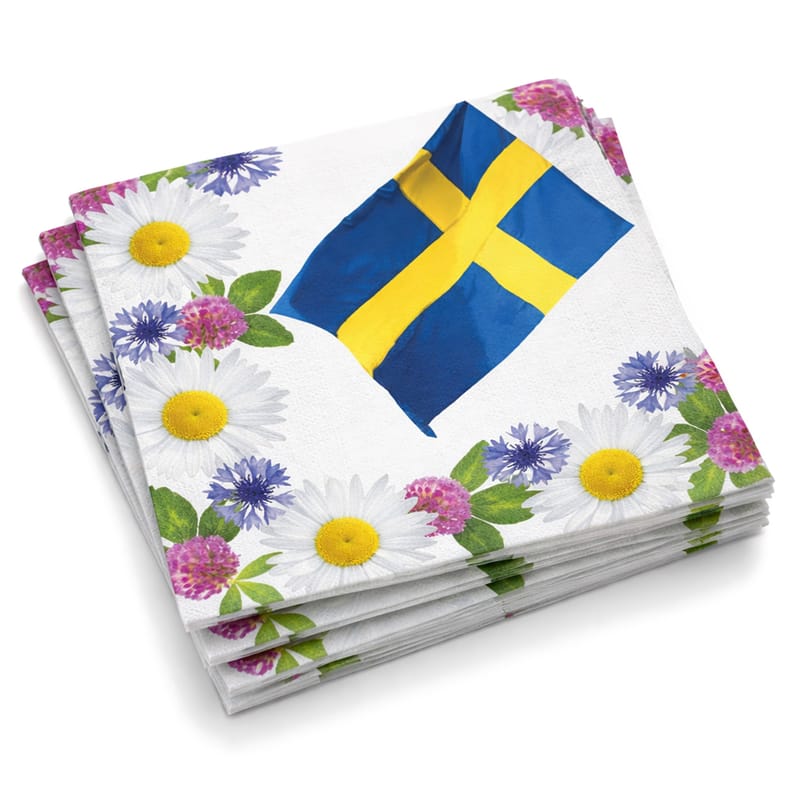 Sverige Servetter med Blommor